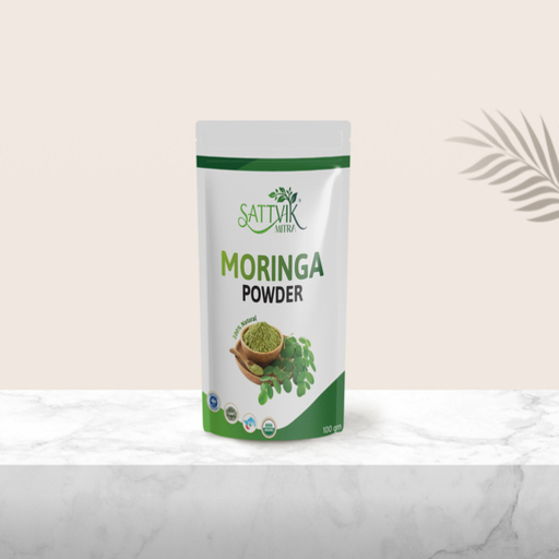 SattvikMitra Organic Moringa Powder | USDA Certified | 100% Pure Drumstick Leaf Powder | Natural Energy, Immunity & Nutrition | No Preservatives | Chemical-Free